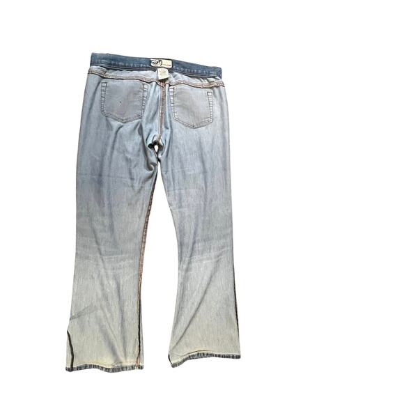 Women's Roxy jeans low rise boot cut Y2K med wash  casual bohemian flare bottom - Picture 6 of 9